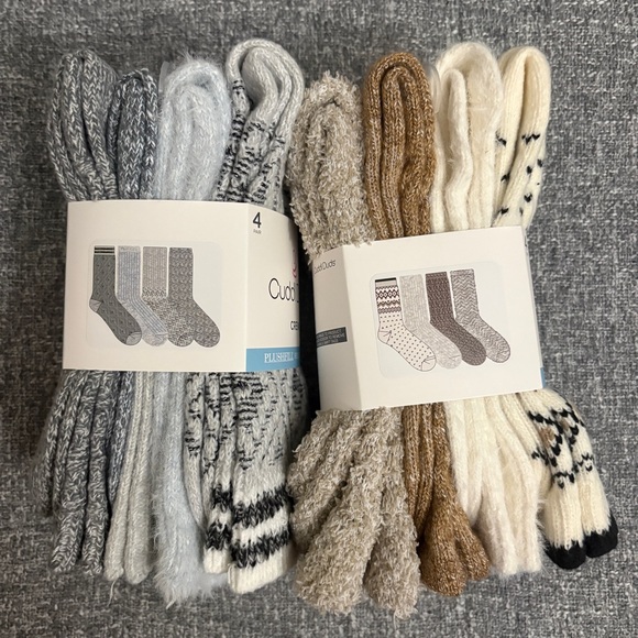 Cuddl Duds Women's Crew Socks - Black, Gray, and Cream Patterns - Picture 2 of 3